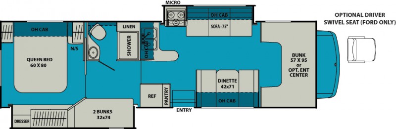 12 Must See Rv Bunkhouse Floorplans, Class C Motorhome With Bunk Beds Floor Plans