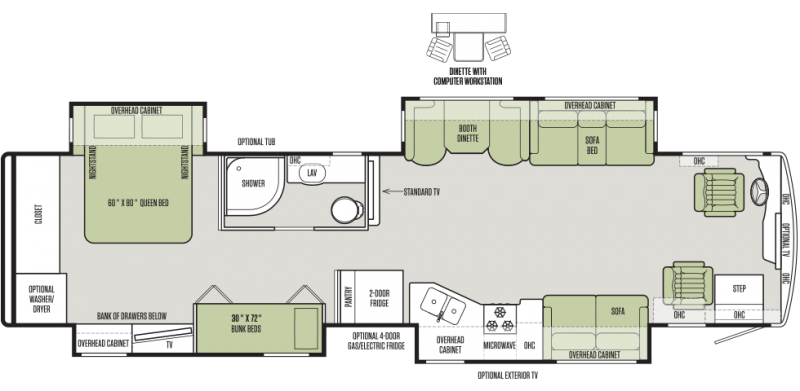 12 Must See Rv Bunkhouse Floorplans, Class A Motorhome With Bunk Beds