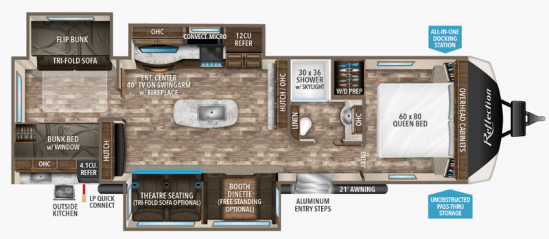 Grand Design Reflection 312BHTS floor plan