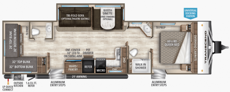 Grand Design Reflection 312BHTS floorplan