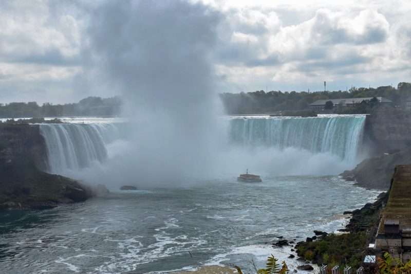 The Maid of the Mist takes visitors in to the mists of the Horseshoe Falls.