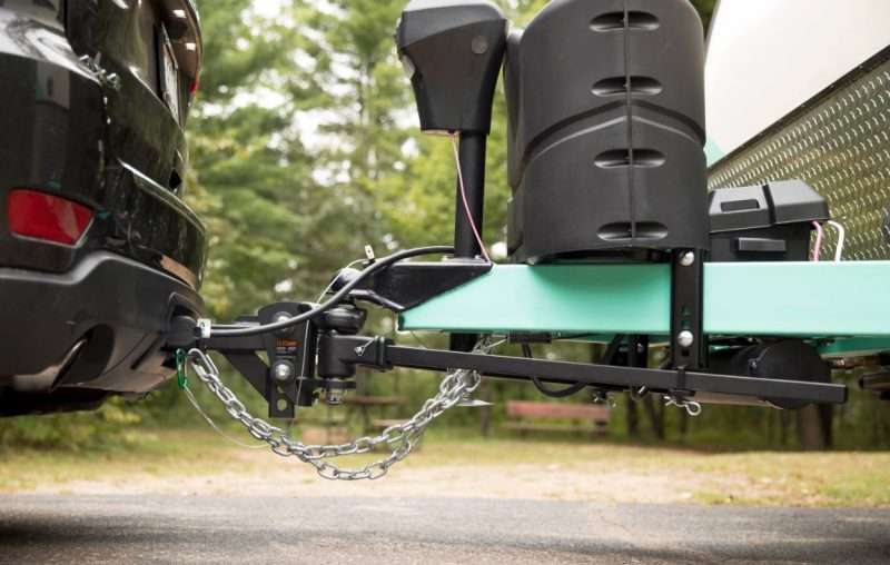 A vehicle towing a trailer has a sway control bar to prevent dangerous drifting.