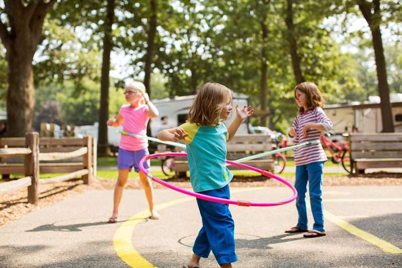 kids playing at RV campground