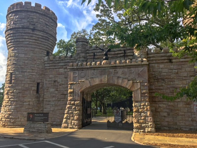 The gates of Point Park on Lookout Mountain were modeled after the US Army Corps of Engineers insignia. This spring camping destination is popular for history buffs.