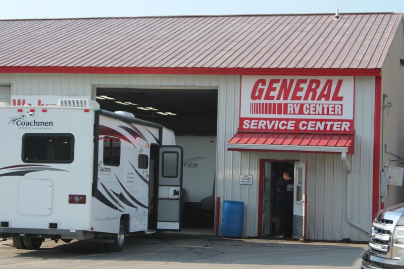 A photo looking at the exterior of a General RV location with it's new name.