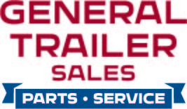 The General Trailer logo during 1967 through 1987. It says "General Trailer Sales." with "Parts. Service" below in a blue banner.