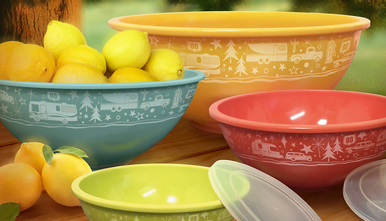 Nesting Bowls with lids by Camp Casual