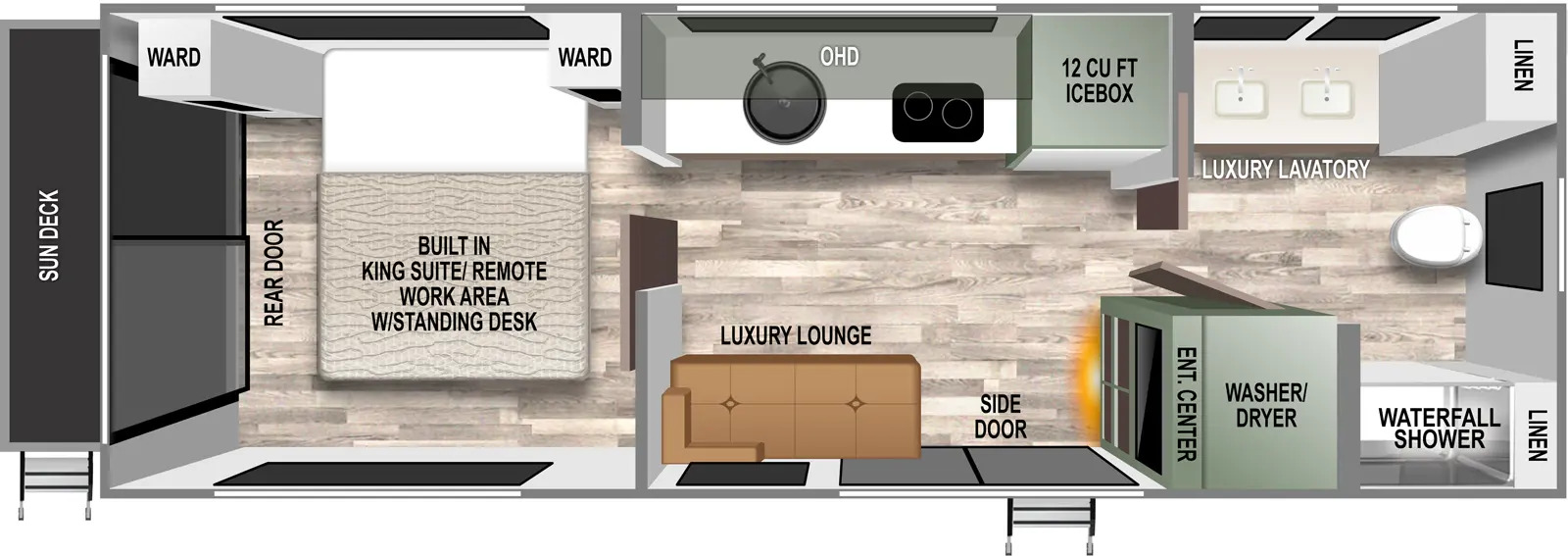 floorplan for Forest River IBEX RV Suite RVS1